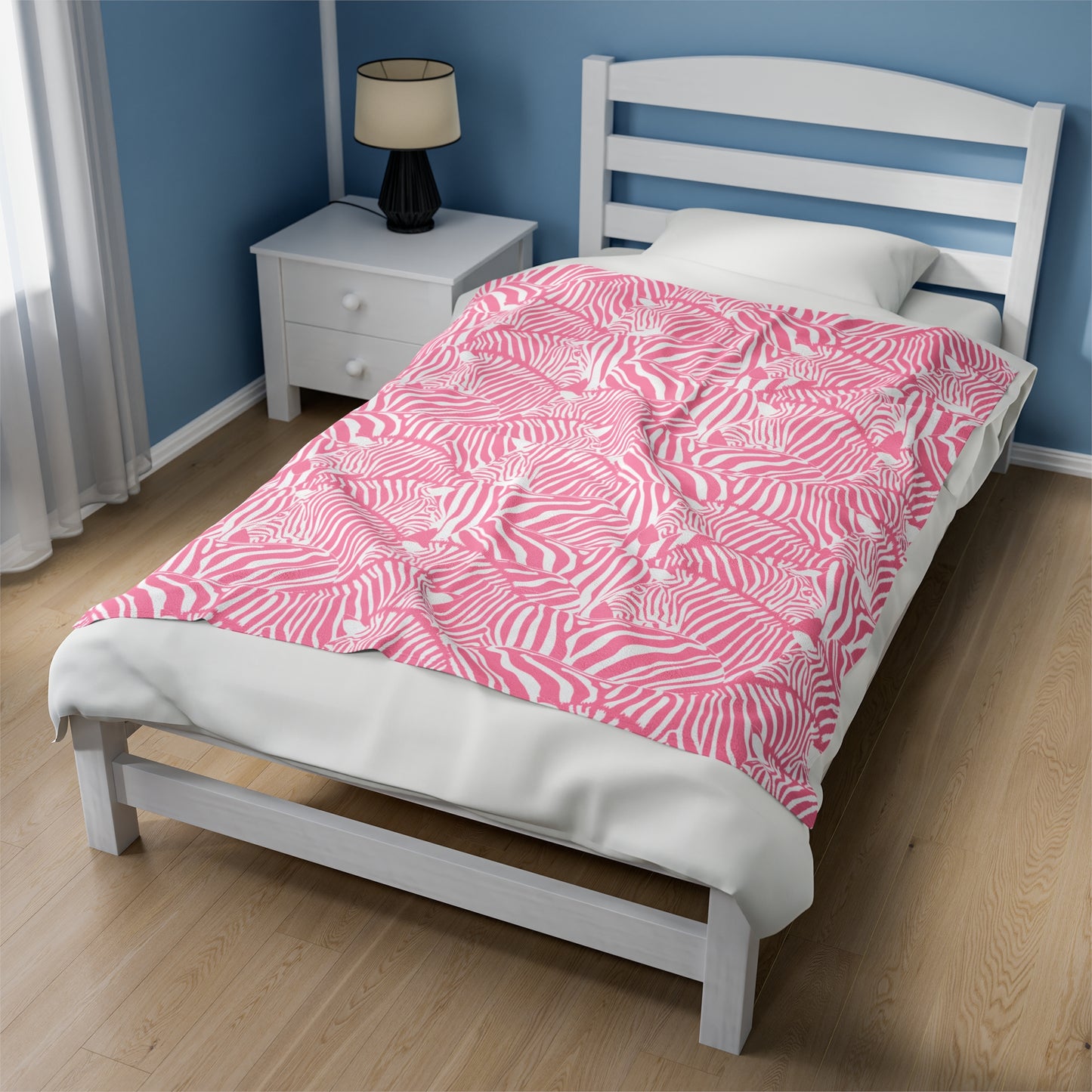 Pink Zebra Plush Blanket