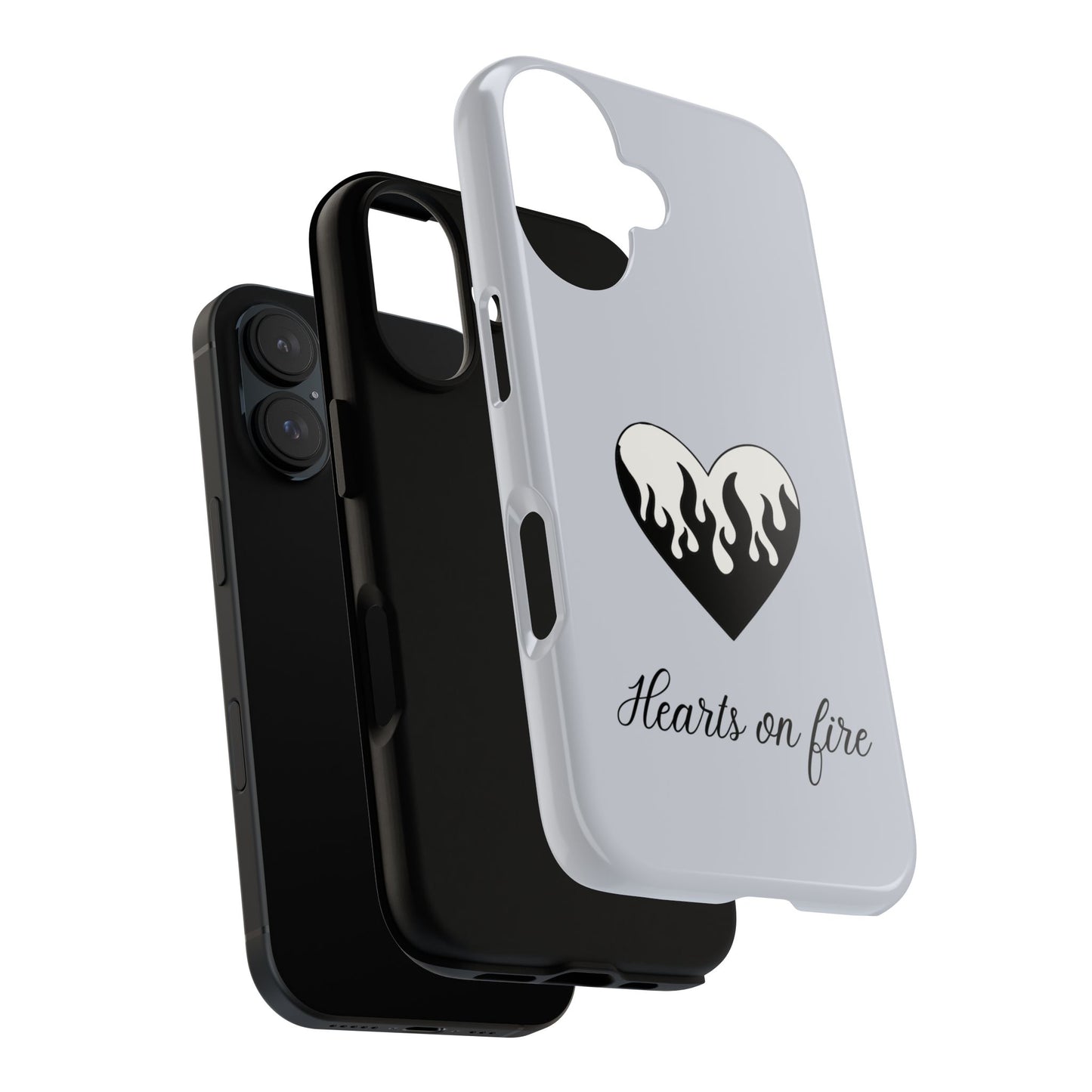 Hearts On Fire Grey iPhone Case