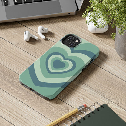 Infinity Green Hearts iPhone Case