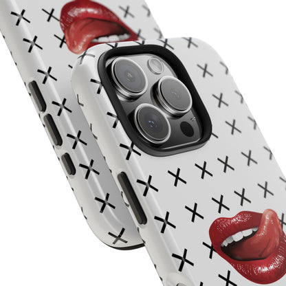 Forbidden Lips White iPhone Case