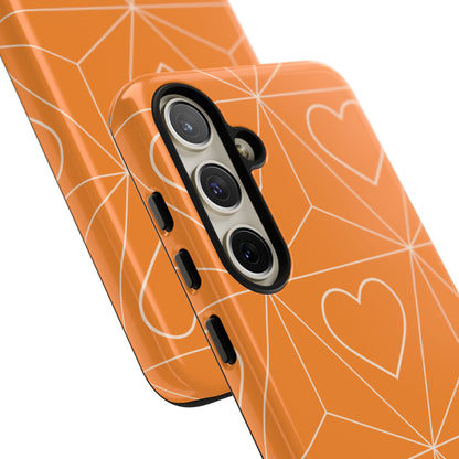 Orange Hearts Samsung Case