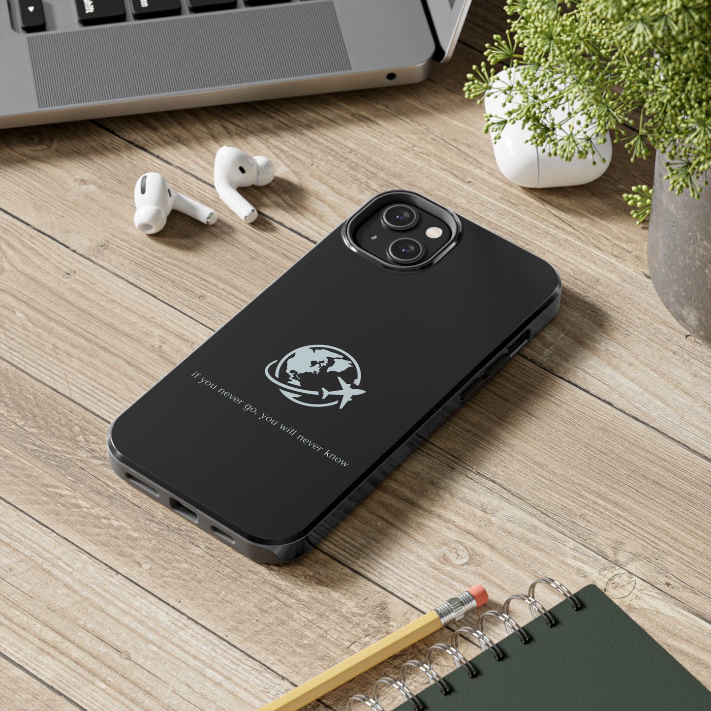 Travel Inspiration Black iPhone Case