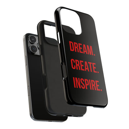 Dream Create Inspire Black iPhone Case