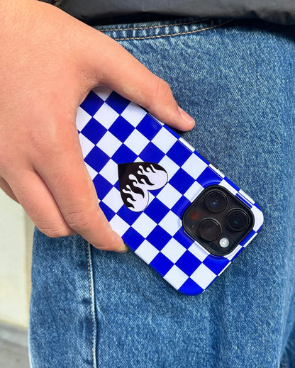 Blue Chessboard iPhone Case