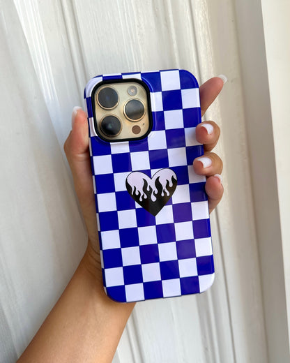 Blue Chessboard iPhone Case