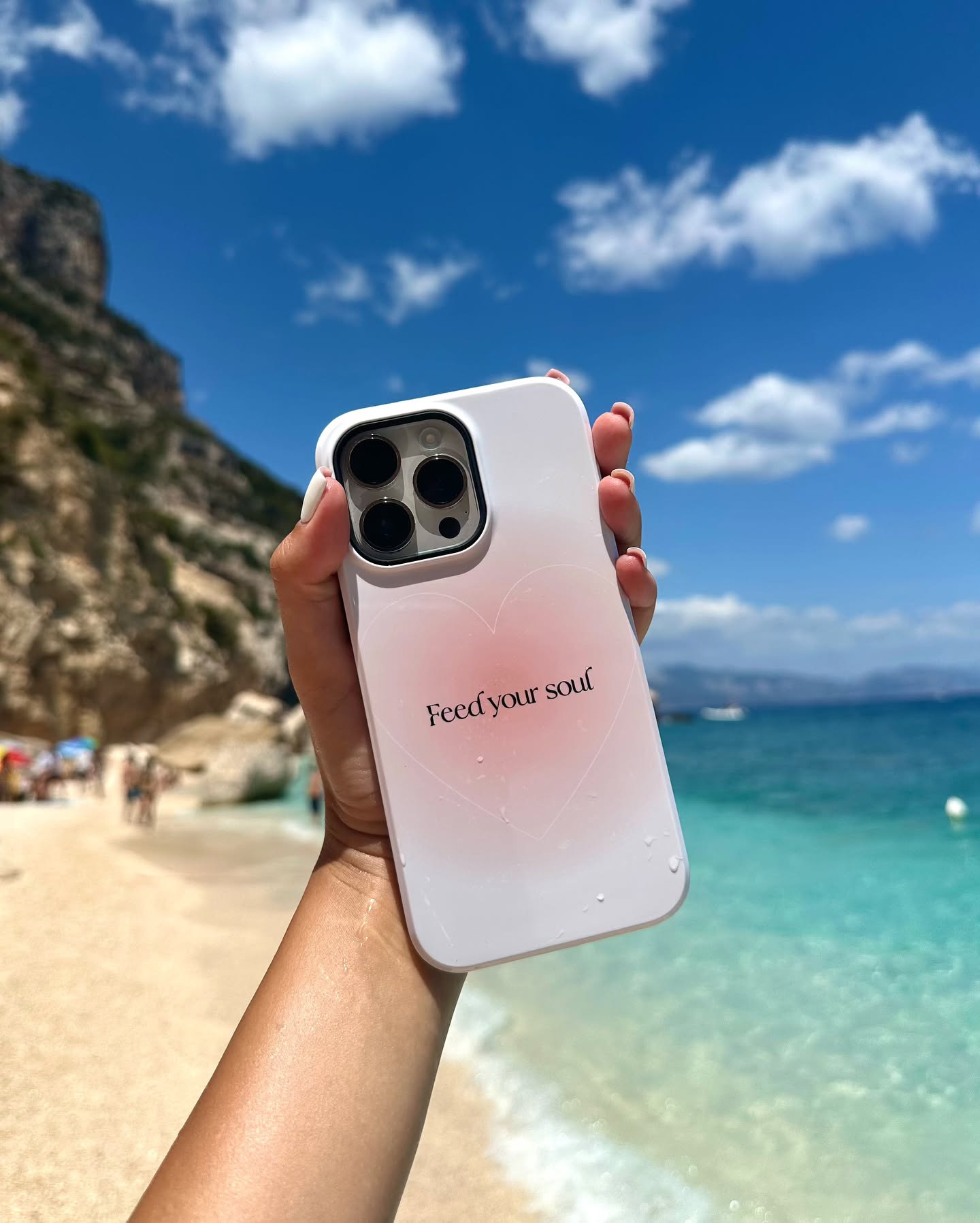 Funda para iPhone color rosa Feed Your Soul
