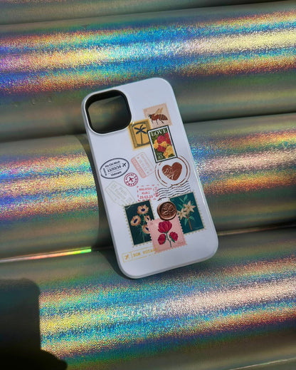Love Letter Stamps White iPhone Case