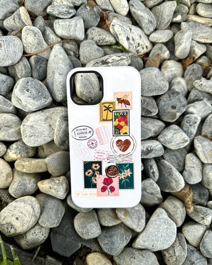 Love Letter Stamps White iPhone Case
