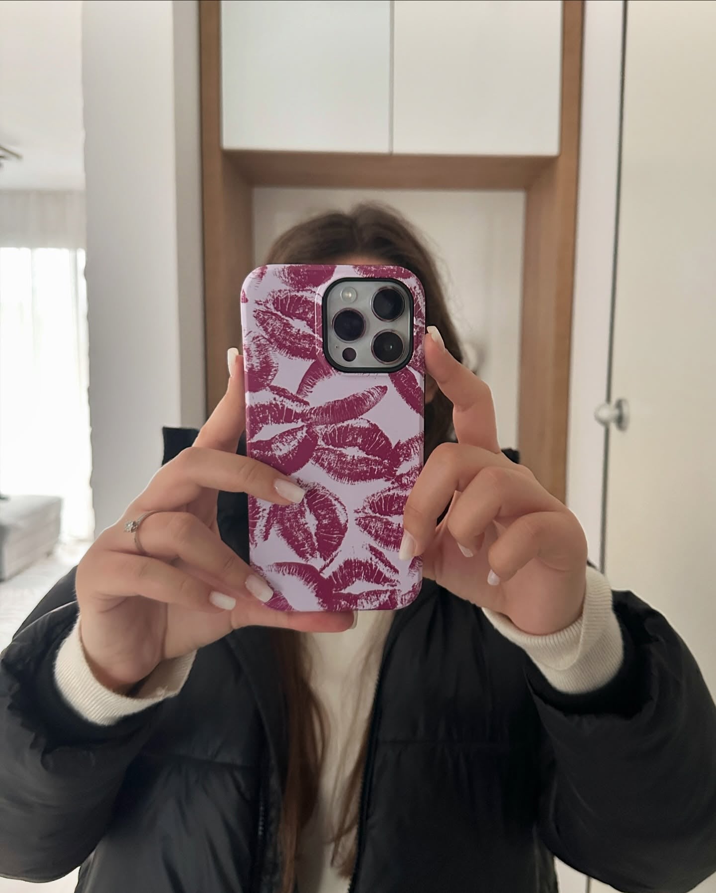Funda para iPhone rosa Kiss Kiss