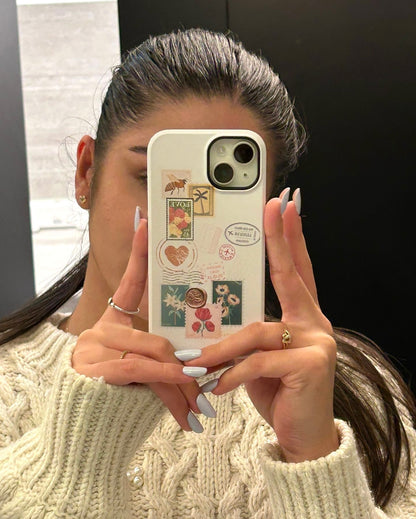 Love Letter Stamps White iPhone Case